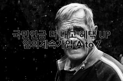 💰국민연금 더 내고 혜택 UP! 임의계속가입 A to Z😎