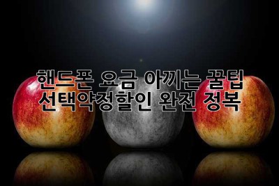 핸드폰 요금 아끼는 꿀팁! 선택약정할인 완전 정복