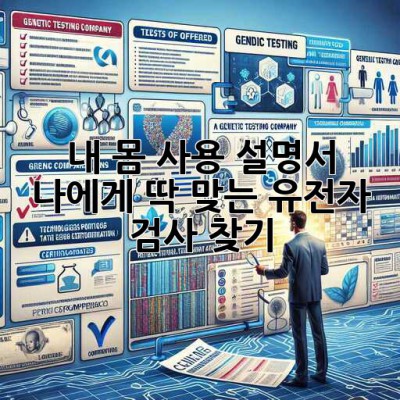 내 몸 사용 설명서?! 🤔 나에게 딱 맞는 유전자 검사 찾기!