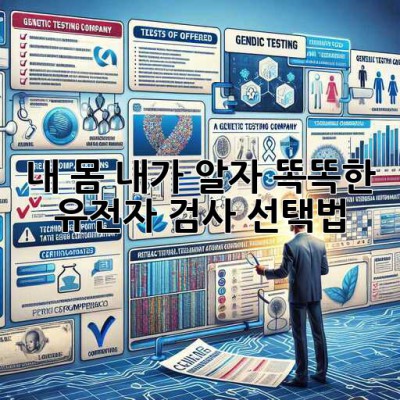 내 몸, 내가 알자! 똑똑한 유전자 검사 선택법 🧬