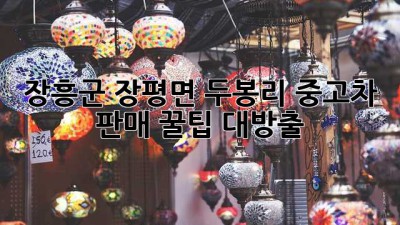 장흥군 장평면 두봉리 중고차 판매, 꿀팁 대방출! 🚗✨