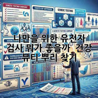나만을 위한 유전자 검사, 뭐가 좋을까? 🤔 건강, 뷰티, 뿌리 찾기!