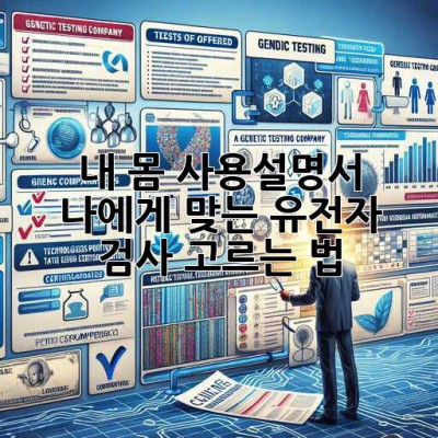내 몸 사용설명서?! 🤔 나에게 맞는 유전자 검사 고르는 법!
